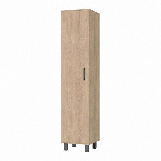 Colonne de salle de bain sur pieds chêne clair en panneaux de particules mélaminés 30 x 30 x 170 cm