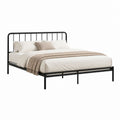 Cadre de lit double noir en acier rectangulaire 140 x 190 cm