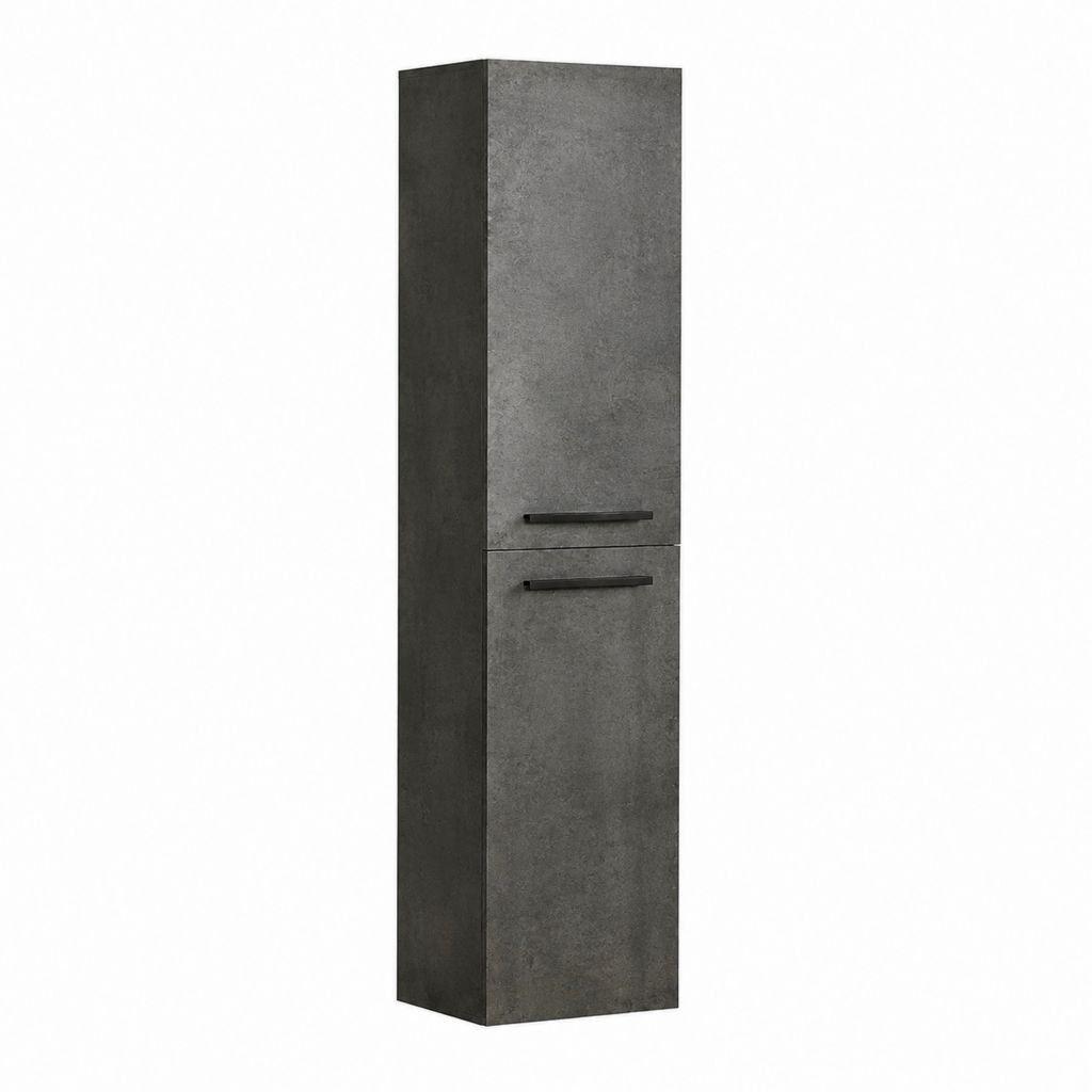 Colonne de salle de bain rectangulaire gris béton en panneaux de particules 170 x 30 x 35 cm