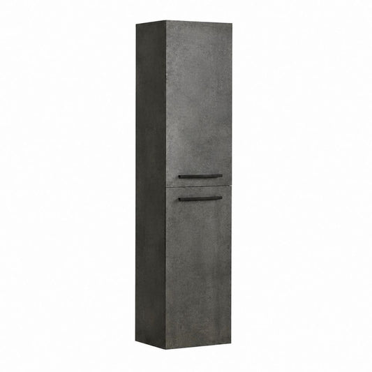 Colonne de salle de bain rectangulaire gris béton en panneaux de particules 170 x 30 x 35 cm