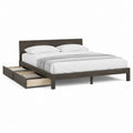 Lit double avec 2 tiroirs de rangement brun foncé en panneaux MDF 160 x 200 cm