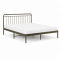 Lit double cadre de lit rectangulaire brun en acier 140 x 190 cm